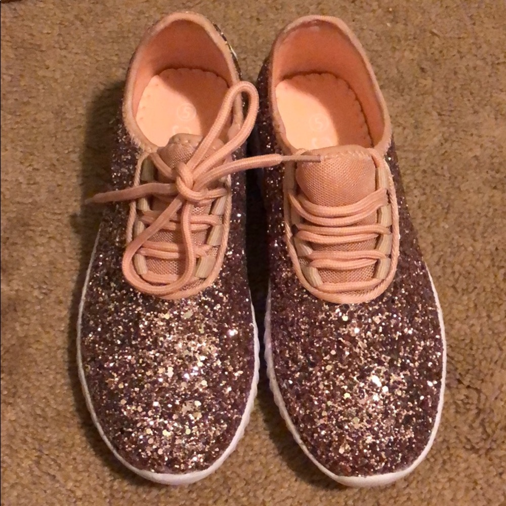 Pink glitter sneakers